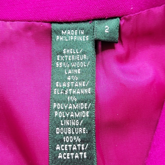 Lauren Ralph Lauren Jacket Women Size 2 Purple Fuchsia Double Breasted - Picture 7 of 12
